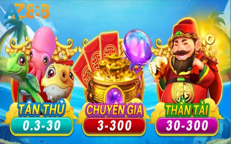 Có 3 phòng chơi trong Bắn Cá Thần Tài