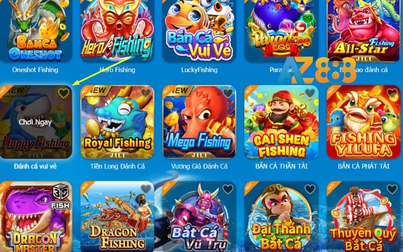 Chọn danh mục bắn cá và tìm tựa game Đánh Cá Vui Vẻ