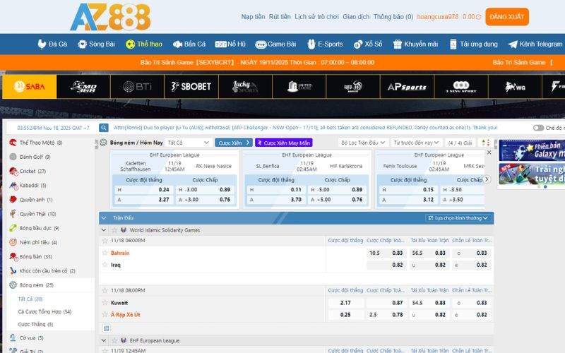 Hướng dẫn các bước tham gia cá cược bóng ném tại AZ888