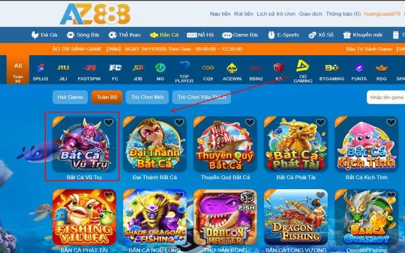 Hướng dẫn các bước tham gia trò chơi bắn cá vũ trụ tại AZ888